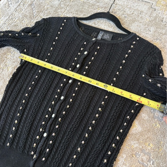Vintage Eyelet and Roses Cardigan Sweater - Picture 7 of 9